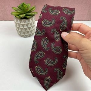 Neil Martin Italian Silk Red Paisley Tie Men